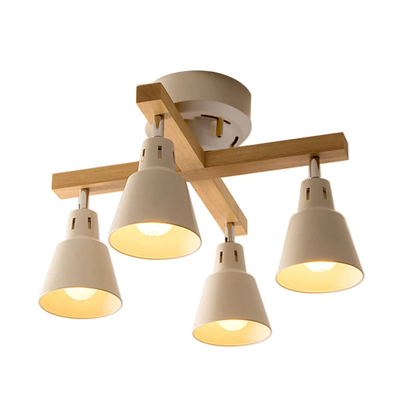 Monochrome, halbbündige Deckenleuchte mit Eimerschirm, 4 Lichter, moderne metallische Deckenleuchte für Schlafzimmer Clear...