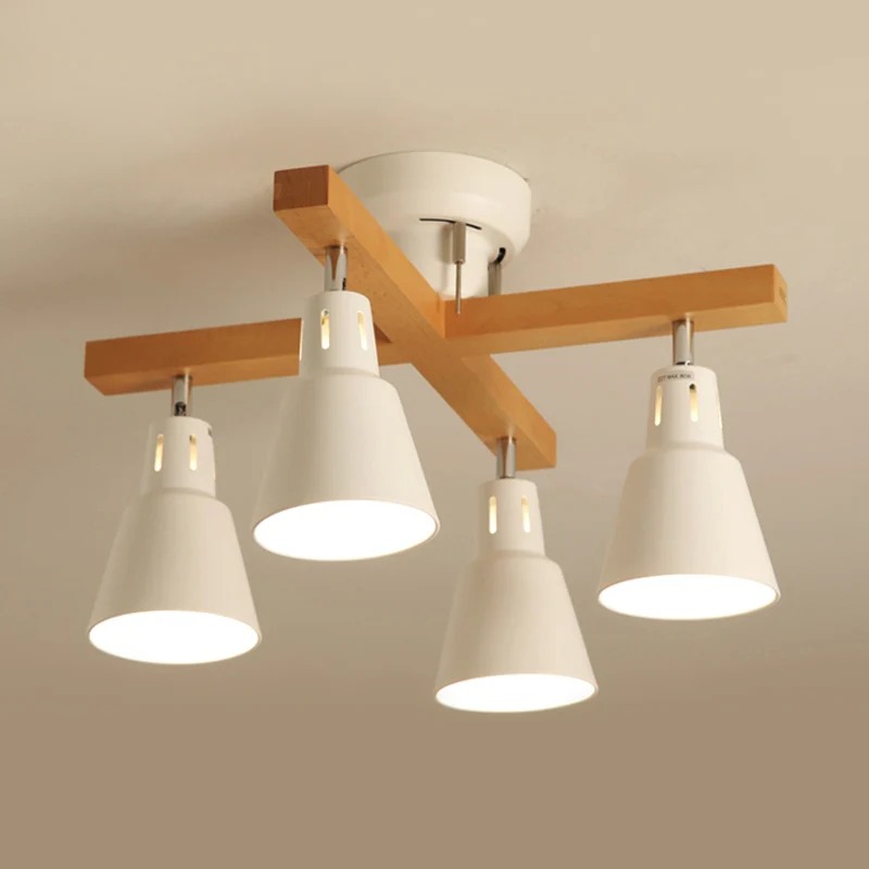 Monochrome, halbbündige Deckenleuchte mit Eimerschirm, 4 Lichter, moderne metallische Deckenleuchte für Schlafzimmer Clear...