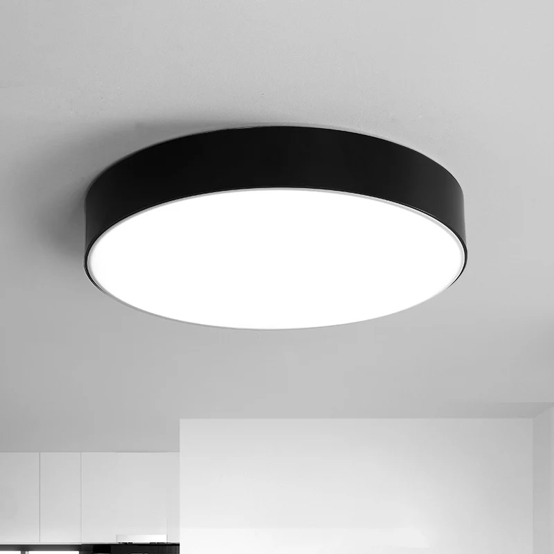 Nordic Short Drum Deckenbündige Acryl-Küchen-LED-Einbauleuchte Schwarz/Weiß, 16"/19,5" Durchmesser Clearhalo
