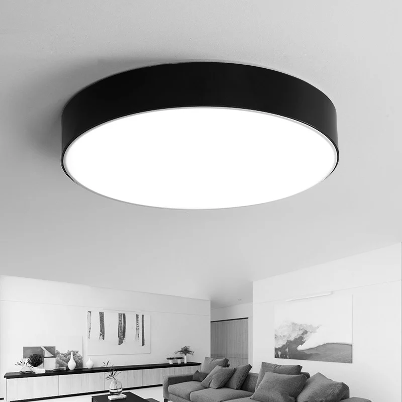Nordic Short Drum Deckenbündige Acryl-Küchen-LED-Einbauleuchte Schwarz/Weiß, 16"/19,5" Durchmesser Clearhalo