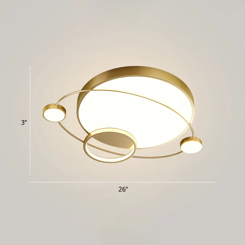 Orbit-förmige Schlafzimmer-LED-Deckenleuchte aus Acryl, minimalistische Unterputzleuchte Clearhalo