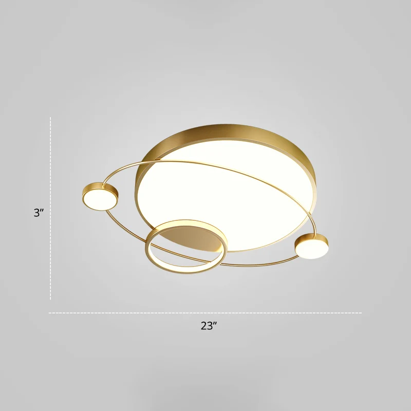 Orbit-förmige Schlafzimmer-LED-Deckenleuchte aus Acryl, minimalistische Unterputzleuchte Clearhalo