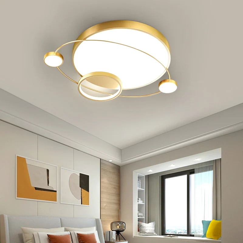 Orbit-förmige Schlafzimmer-LED-Deckenleuchte aus Acryl, minimalistische Unterputzleuchte Clearhalo