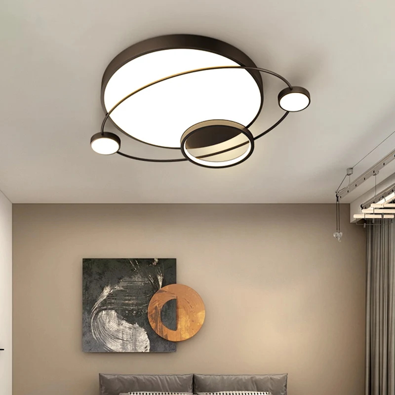 Orbit-förmige Schlafzimmer-LED-Deckenleuchte aus Acryl, minimalistische Unterputzleuchte Clearhalo