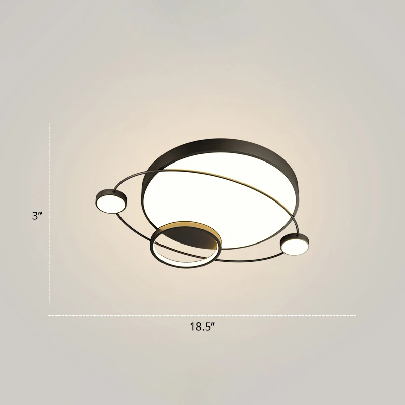 Orbit-förmige Schlafzimmer-LED-Deckenleuchte aus Acryl, minimalistische Unterputzleuchte Clearhalo