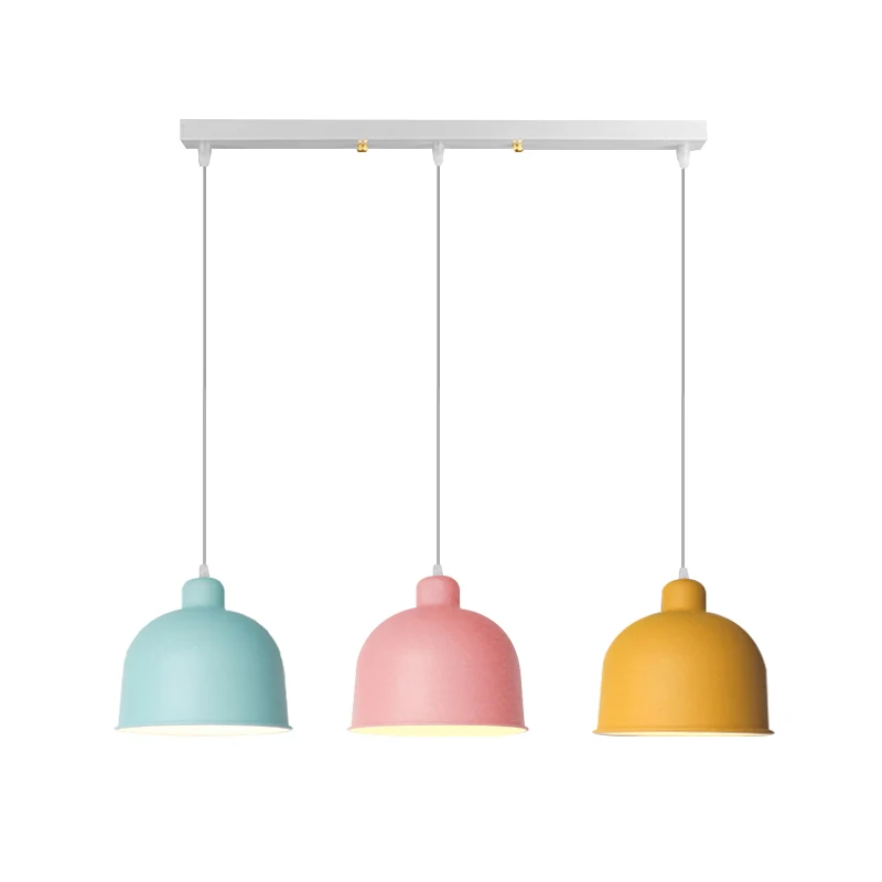 Pendelleuchte aus Metall Schüsselform für Esszimmer, 1 Kopf, Hängelampe im Macaron-Stil Clearhalo