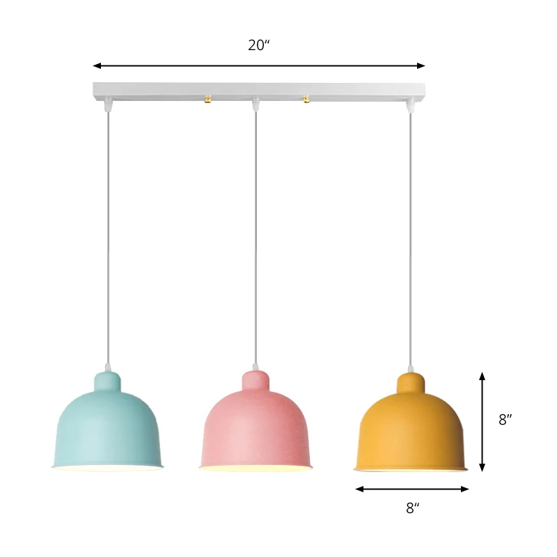 Pendelleuchte aus Metall Schüsselform für Esszimmer, 1 Kopf, Hängelampe im Macaron-Stil Clearhalo