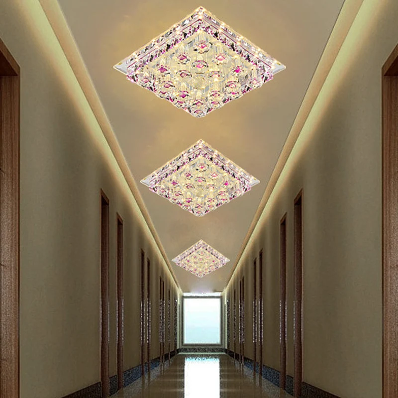 Quadratische Unterputzbeleuchtung im Crystal Block-Stil. Minimalistische LED-Unterputzleuchte für den Flur Clearhalo