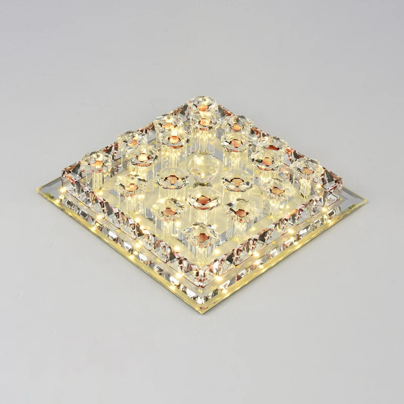 Quadratische Unterputzbeleuchtung im Crystal Block-Stil. Minimalistische LED-Unterputzleuchte für den Flur Clearhalo