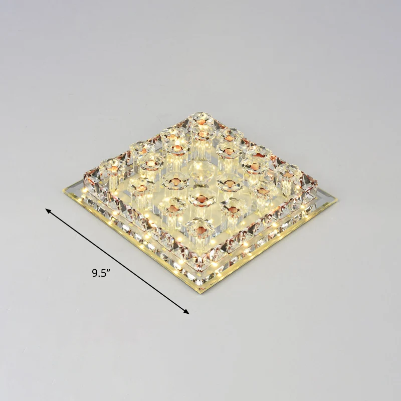 Quadratische Unterputzbeleuchtung im Crystal Block-Stil. Minimalistische LED-Unterputzleuchte für den Flur Clearhalo