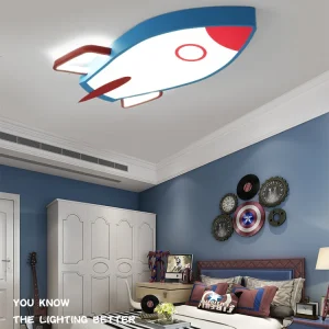 Rocket-Schlafzimmer-Unterputz-Deckenleuchte, moderne Acryl-LED-Deckenleuchte Blau Clearhalo