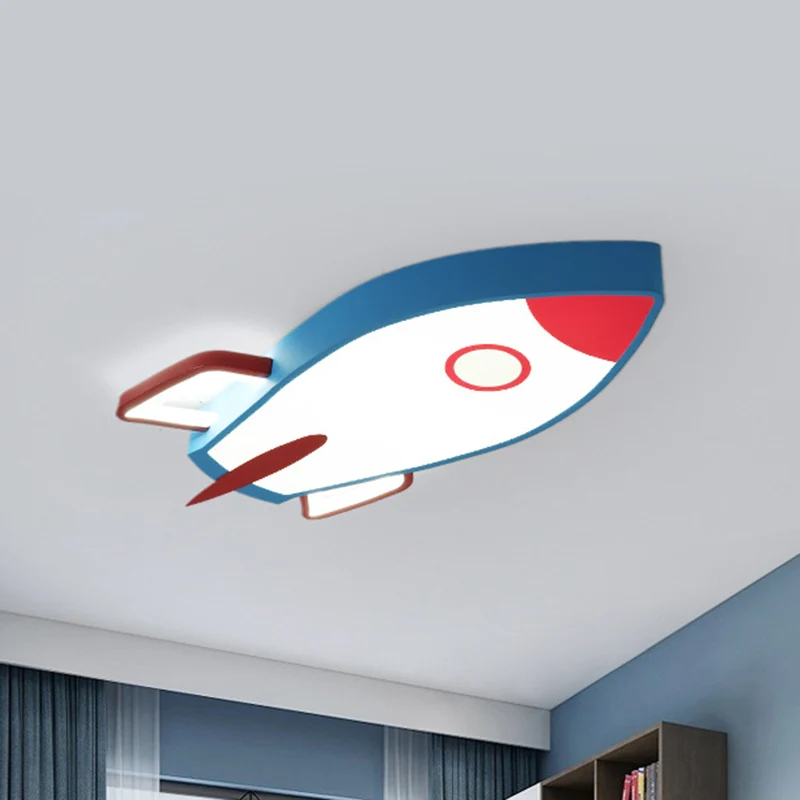 Rocket-Schlafzimmer-Unterputz-Deckenleuchte, moderne Acryl-LED-Deckenleuchte Blau Clearhalo