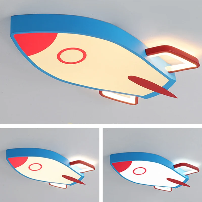 Rocket-Schlafzimmer-Unterputz-Deckenleuchte, moderne Acryl-LED-Deckenleuchte Blau Clearhalo