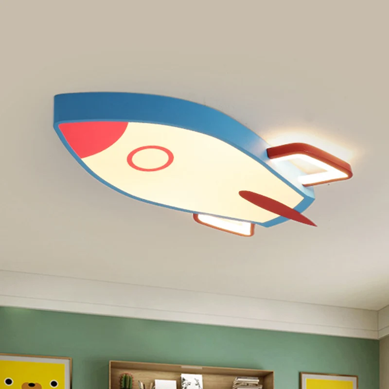 Rocket-Schlafzimmer-Unterputz-Deckenleuchte, moderne Acryl-LED-Deckenleuchte Blau Clearhalo