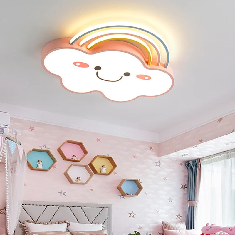 Rosa Regenbogen- und Wolken-Einbauleuchte, moderne LED-Einbau-Deckenleuchte aus Acryl Clearhalo