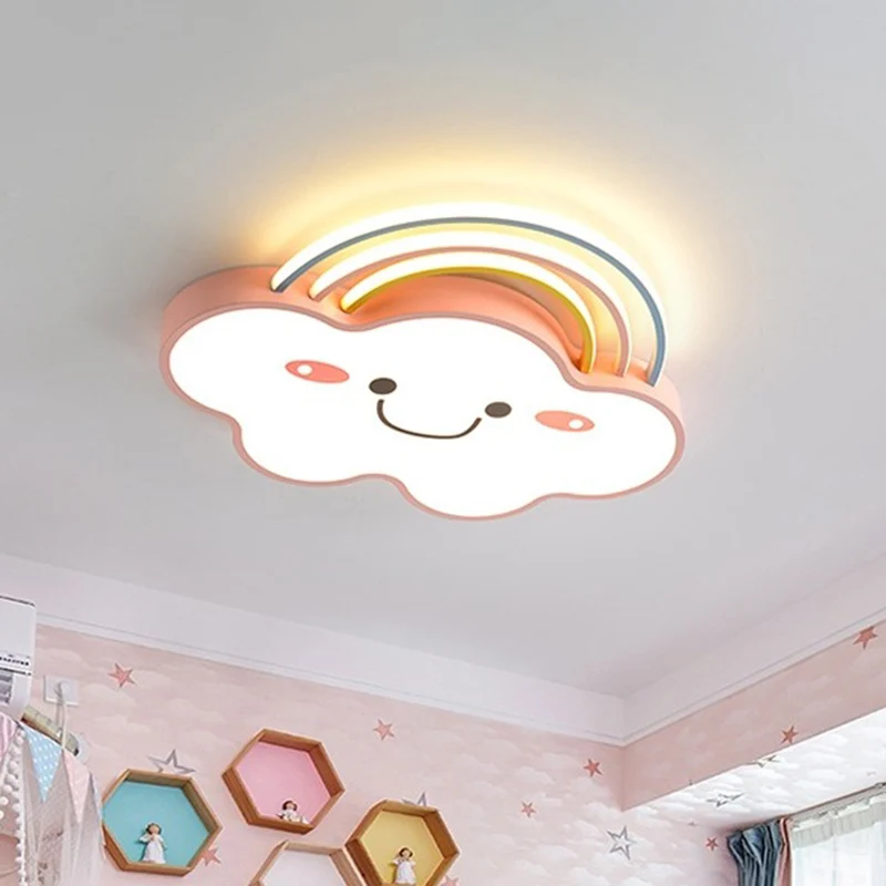 Rosa Regenbogen- und Wolken-Einbauleuchte, moderne LED-Einbau-Deckenleuchte aus Acryl Clearhalo