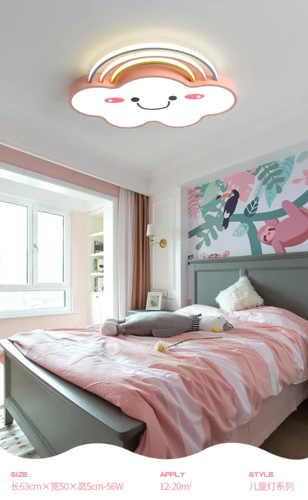 Rosa Regenbogen- und Wolken-Einbauleuchte, moderne LED-Einbau-Deckenleuchte aus Acryl Clearhalo