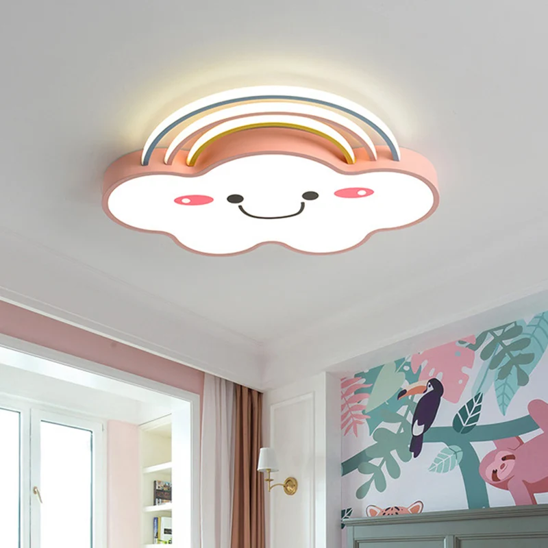 Rosa Regenbogen- und Wolken-Einbauleuchte, moderne LED-Einbau-Deckenleuchte aus Acryl Clearhalo