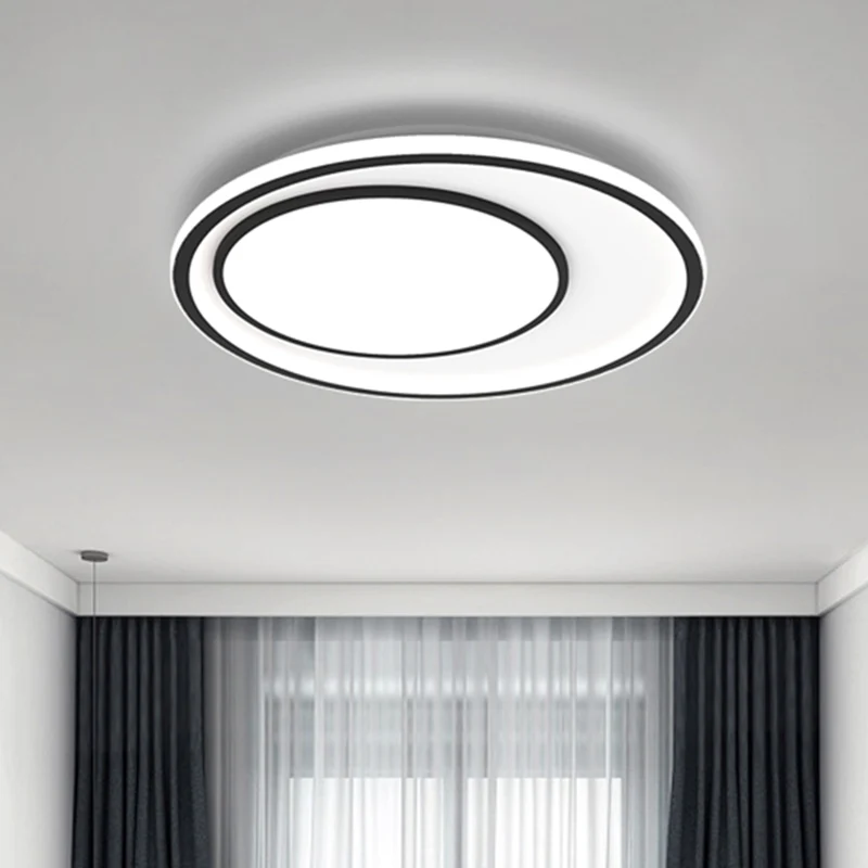 Runde Deckeneinbauleuchte aus Metall mit nordischer LED-Einbauleuchte Schwarz, 16,5"/20,5" Breite (Die Anpassung dauert 7...