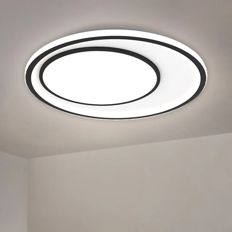 Runde Deckeneinbauleuchte aus Metall mit nordischer LED-Einbauleuchte Schwarz, 16,5"/20,5" Breite (Die Anpassung dauert 7...