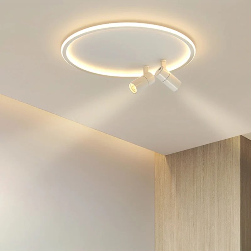 Runde LED-Unterputzleuchte, nordische Acryl-Deckenleuchte für Arbeitszimmer mit Strahler Clearhalo