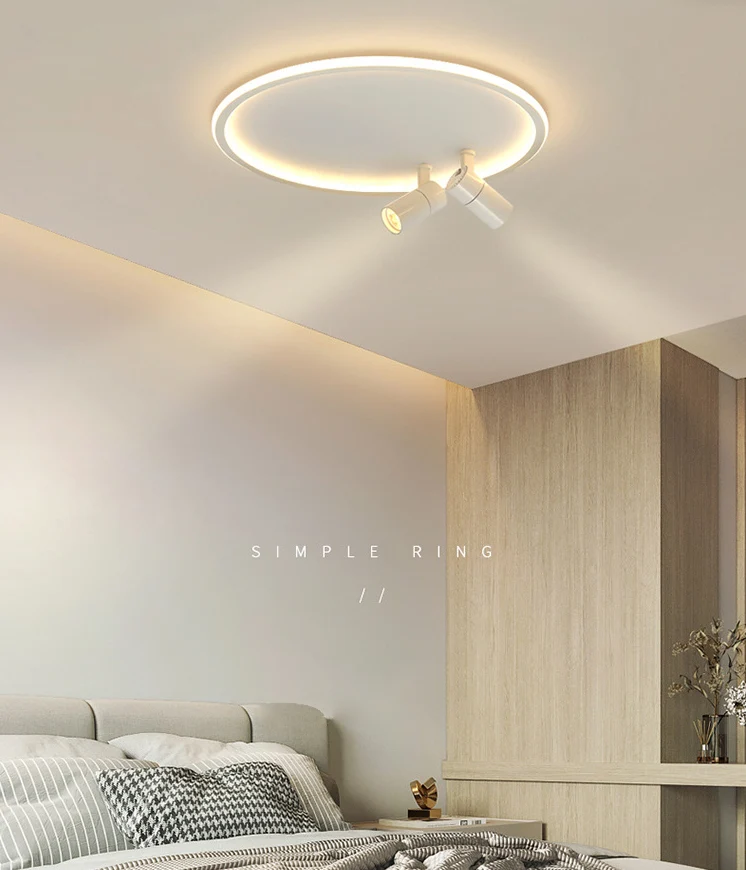 Runde LED-Unterputzleuchte, nordische Acryl-Deckenleuchte für Arbeitszimmer mit Strahler Clearhalo