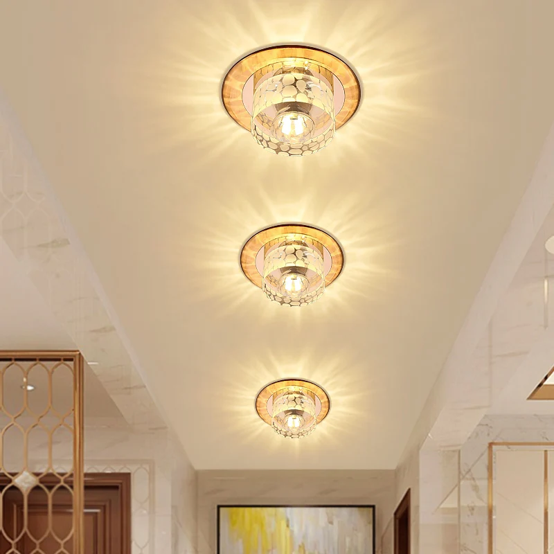 Runde LED-Unterputzleuchte Simplicity Crystal Corridor Unterputz-Deckenleuchte Clearhalo