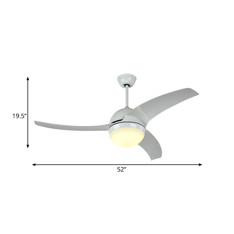 Runder Deckenventilator für die Küche, Beleuchtung, Acryl-LED, weiß, halbbündige Montageleuchte mit 3 Flügeln, 52" B Clear...