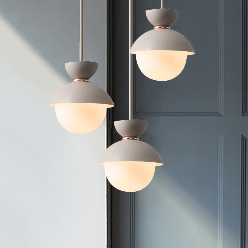 Sanduhr-Hängeleuchte, Macaron-Opalglas, 1 Glühbirne, blau/rosa/grau, Hängeleuchte für Restaurant Clearhalo