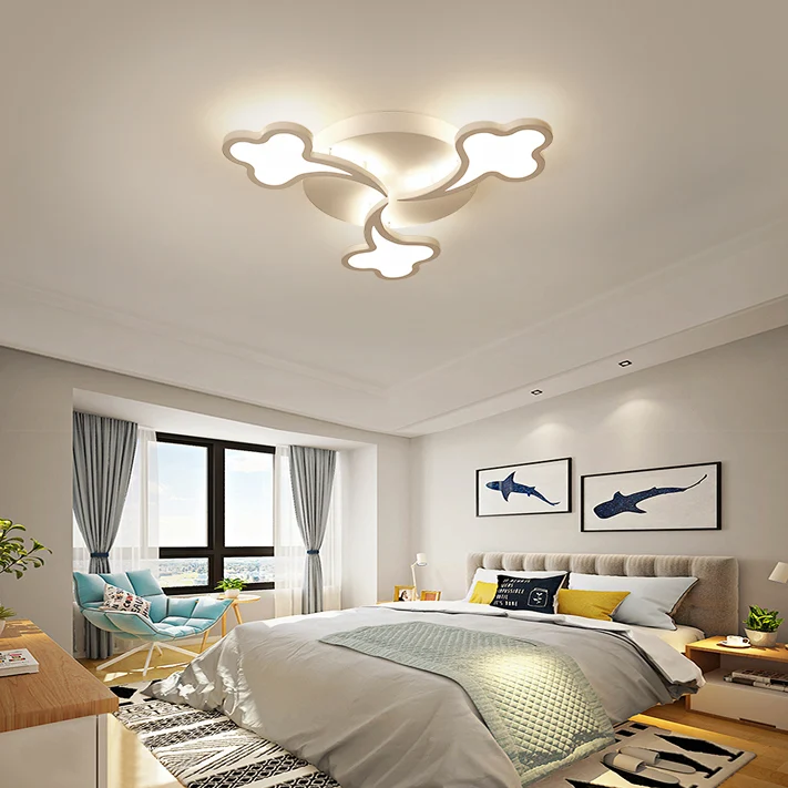 Schicke, moderne, runde, halbbündige Acryl-Deckenleuchte Weiß für Schlafzimmer Clearhalo