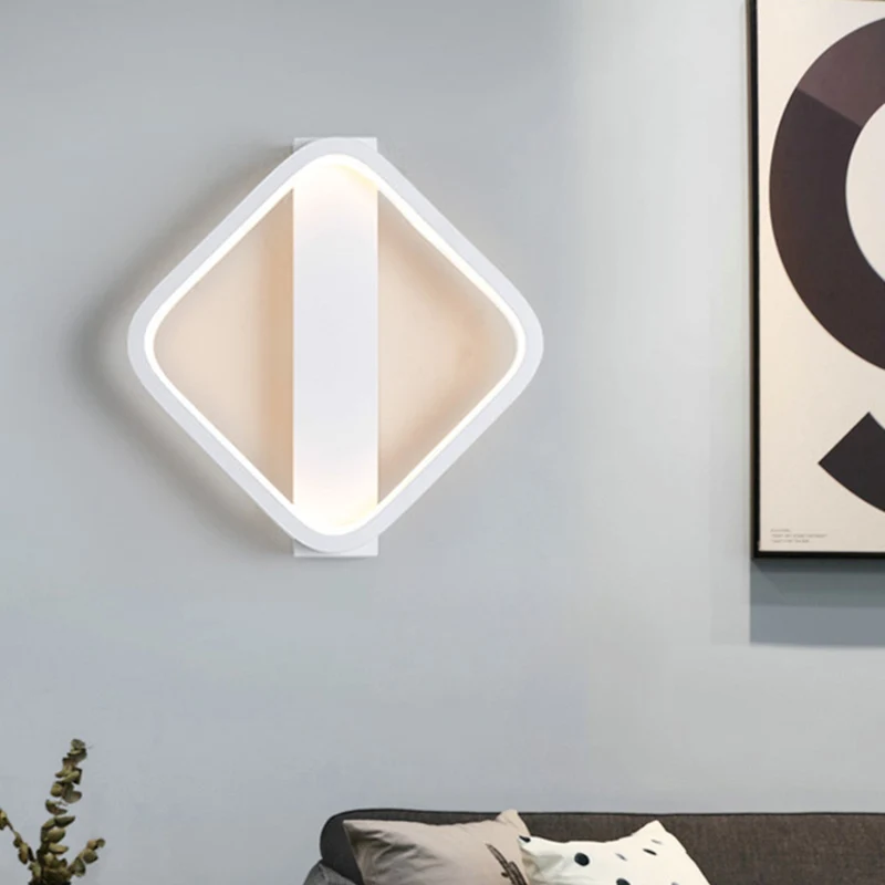 Schlichter LED-Wandleuchter mit Acrylschirm, weiße runde/quadratische Wandleuchte warmem/weißem Licht Clearhalo