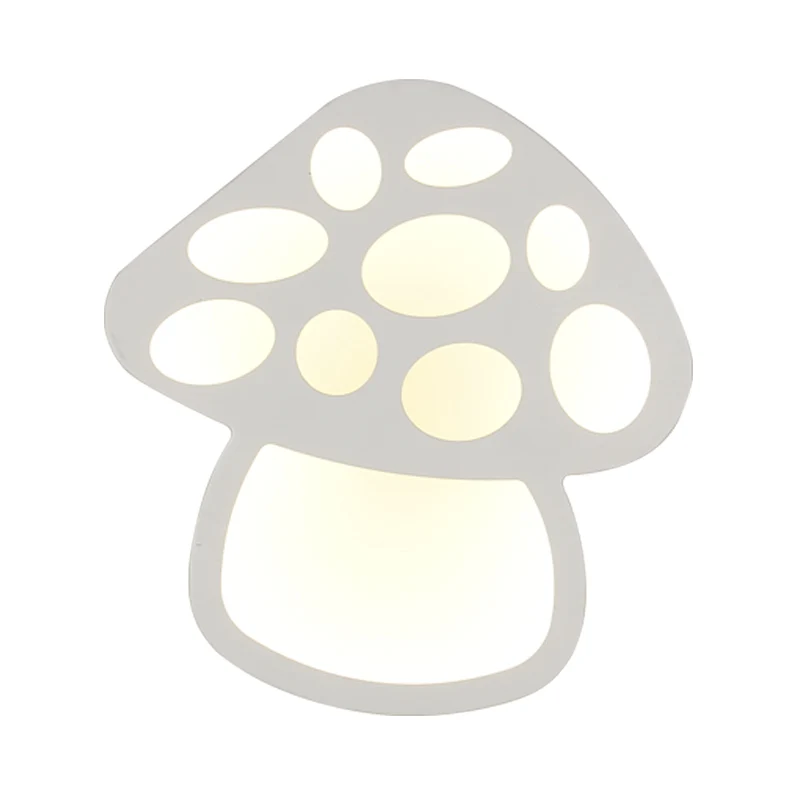 Schmale Pilz-Wandleuchte für Kinder, Acryl, weiße LED-Wandleuchte für Foyer, Badezimmer Clearhalo