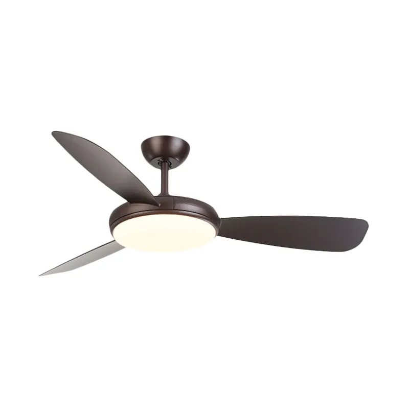 Schwarzer LED-Deckenventilator, modernistische Acryl-Lampe mit 3 Flügeln, halbbündige Montage für Schlafzimmer, 106,7 cm b...