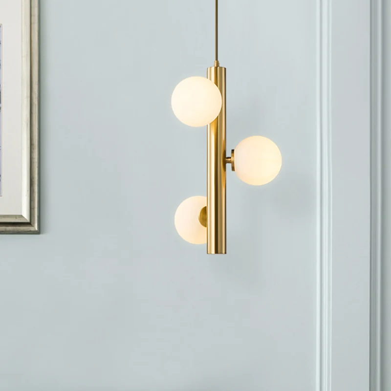 Schwarz/Weiß/Gold lineare Kronleuchterleuchte Simplicity 3 Lichter Hängeleuchte aus weißem Glas Clearhalo