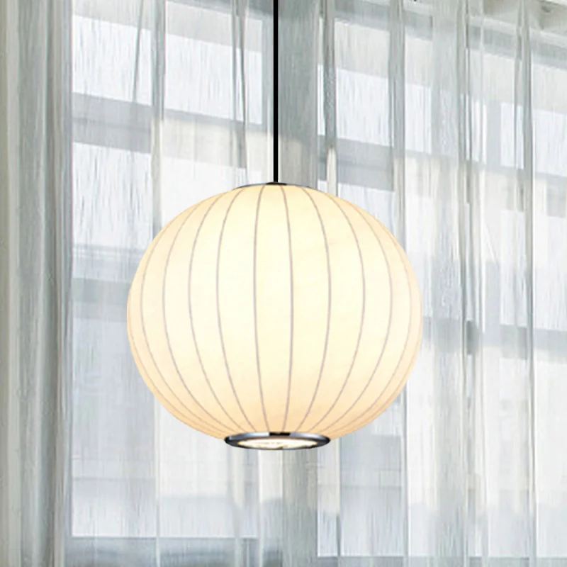 Simplicity 1-Licht-Hängeleuchte mit Stoffschirm, weiße Kugel-Hängeleuchte, 10"/12"/16" B Clearhalo