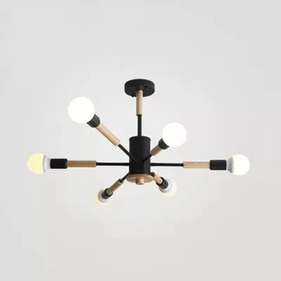 Sky Bang Bare Bulb Hängeleuchte aus Holz im nordischen Stil für Kinderzimmer Clearhalo