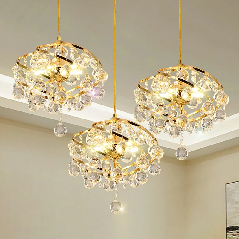 Spiralförmige Aisle-Pendelleuchte, moderne hängende Deckenleuchte aus Kristall Gold Clearhalo