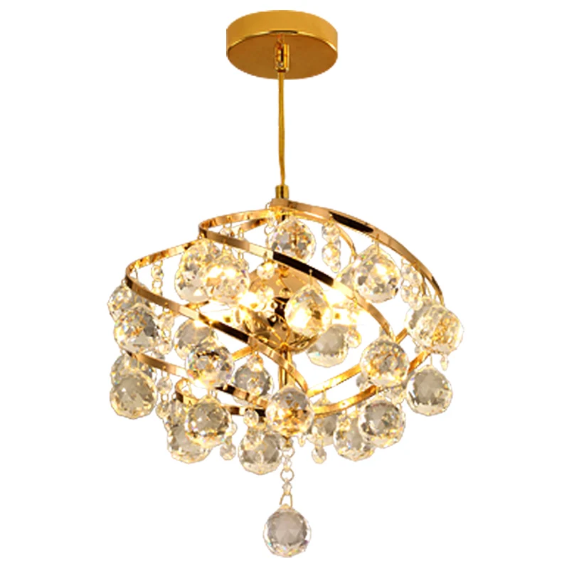 Spiralförmige Aisle-Pendelleuchte, moderne hängende Deckenleuchte aus Kristall Gold Clearhalo