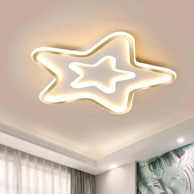 Star Schlafzimmer-Deckenleuchte, Acryl-LED-Cartoon-Unterputzleuchte Weiß Clearhalo