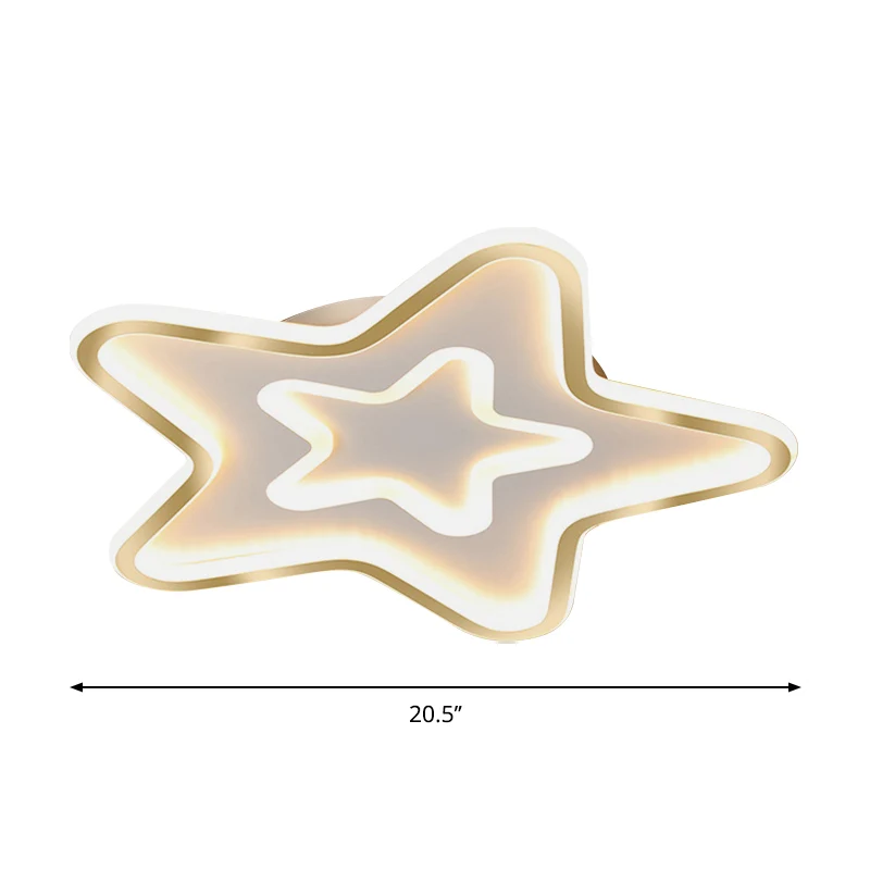 Star Schlafzimmer-Deckenleuchte, Acryl-LED-Cartoon-Unterputzleuchte Weiß Clearhalo