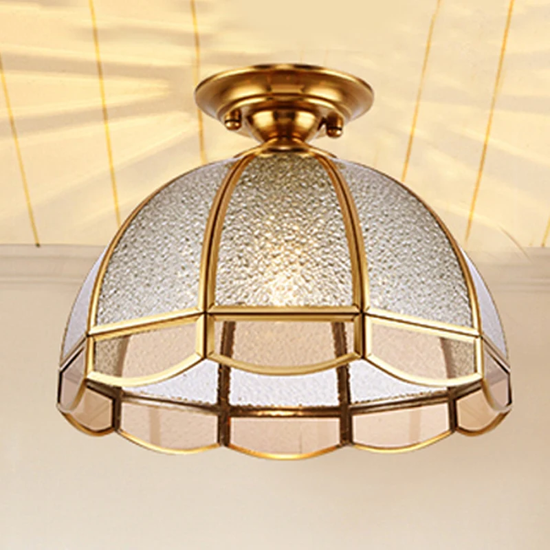 Tradition Dome Semi Flush Mount Lighting Deckenleuchte aus klarem Wasserglas mit 1 Glühbirne für den Flur Clearhalo