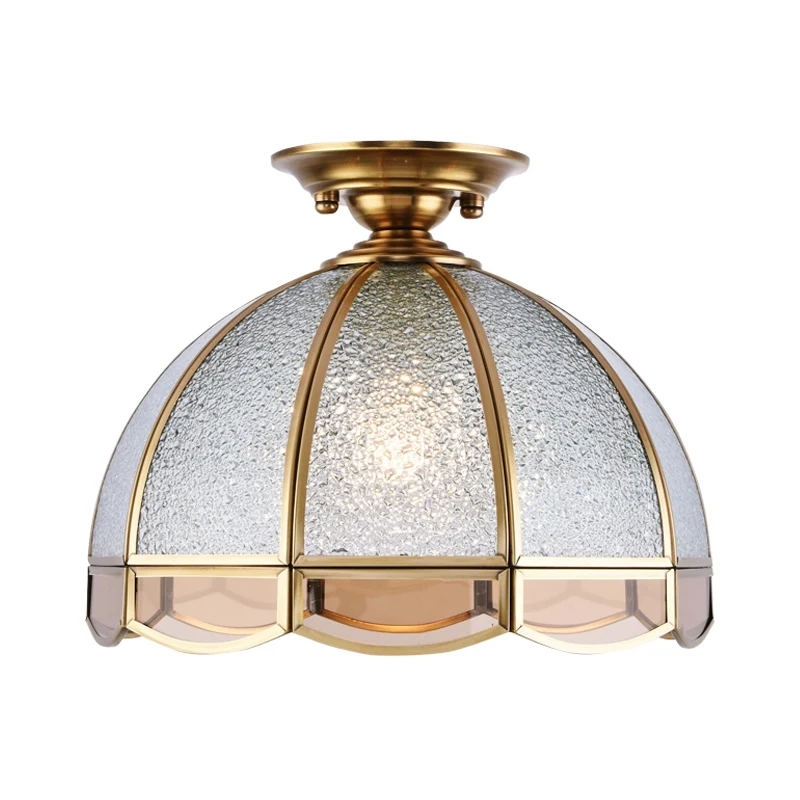 Tradition Dome Semi Flush Mount Lighting Deckenleuchte aus klarem Wasserglas mit 1 Glühbirne für den Flur Clearhalo