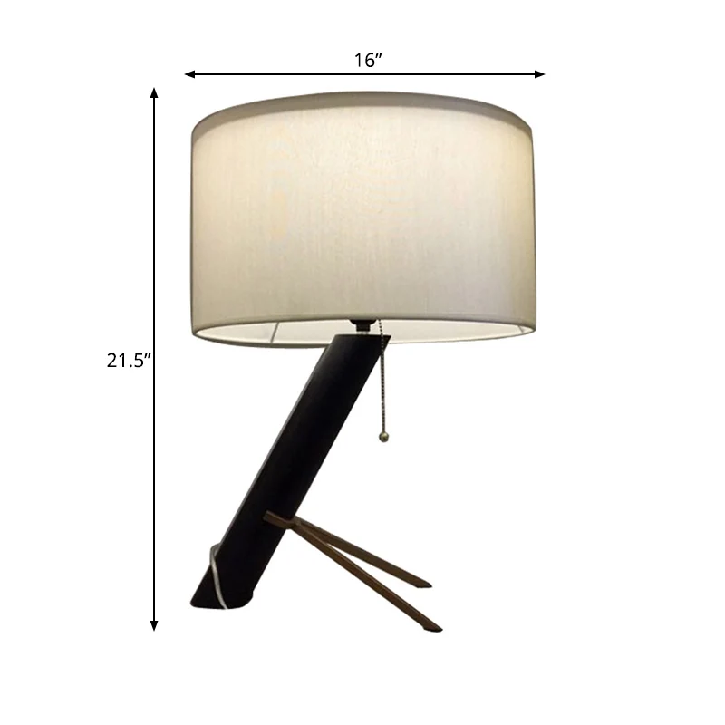 Traditionelle Trommel-Nachttischlampe mit 1 Licht, Stoff-Arbeitsbeleuchtung Weiß für Schlafzimmer Clearhalo