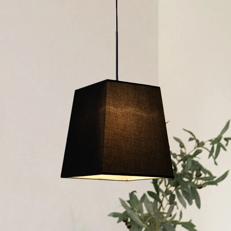 Trapezförmige Mini-Pendelleuchte, einfache schwarze Hängeleuchte aus Stoff für das Esszimmer Clearhalo