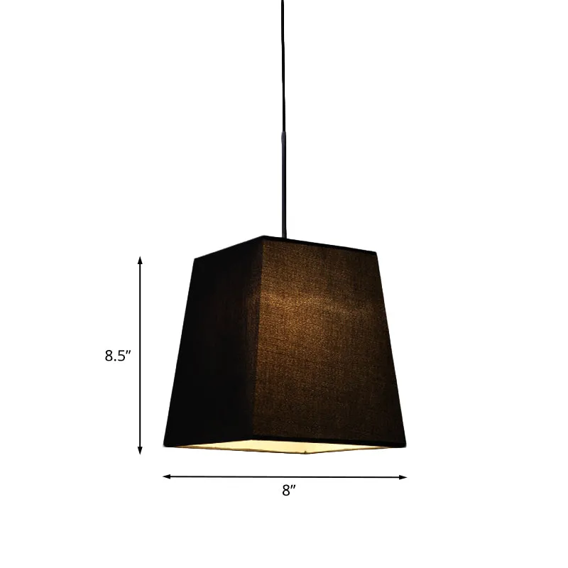 Trapezförmige Mini-Pendelleuchte, einfache schwarze Hängeleuchte aus Stoff für das Esszimmer Clearhalo