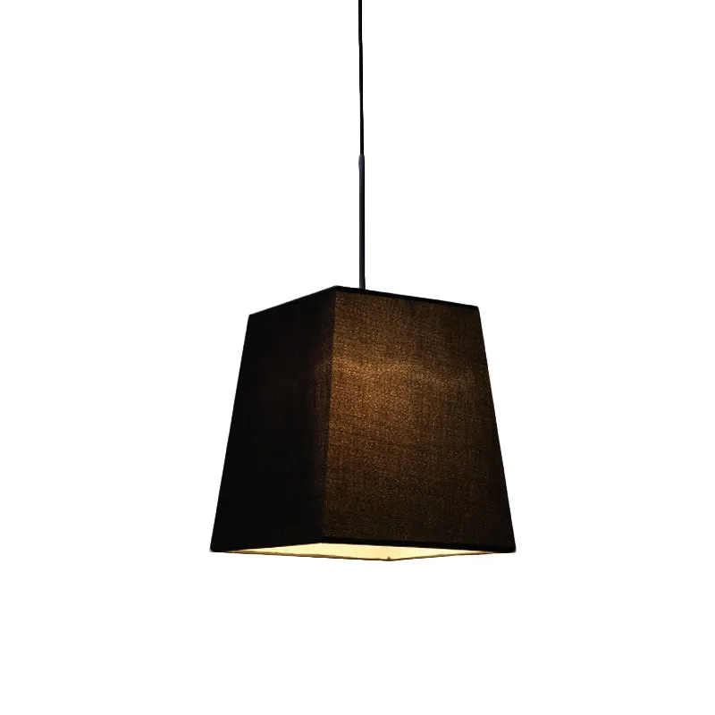Trapezförmige Mini-Pendelleuchte, einfache schwarze Hängeleuchte aus Stoff für das Esszimmer Clearhalo