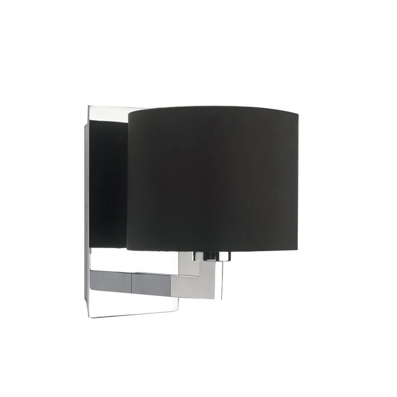 Trommel-Wandleuchte, moderner Stoff, 1-flammige Wandleuchte, Beleuchtung Schwarz/Weiß Clearhalo