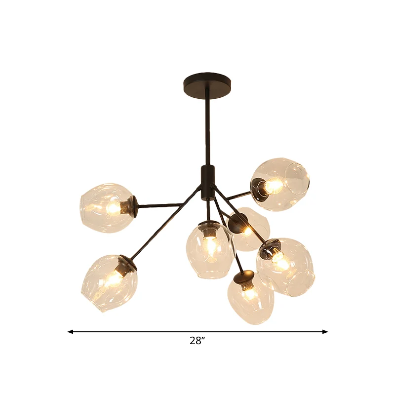Verzweigter Kronleuchter aus klarem Glas, 7/9/13 Köpfe, moderne, einfache Deckenpendelleuchte Gold-Finish Clearhalo