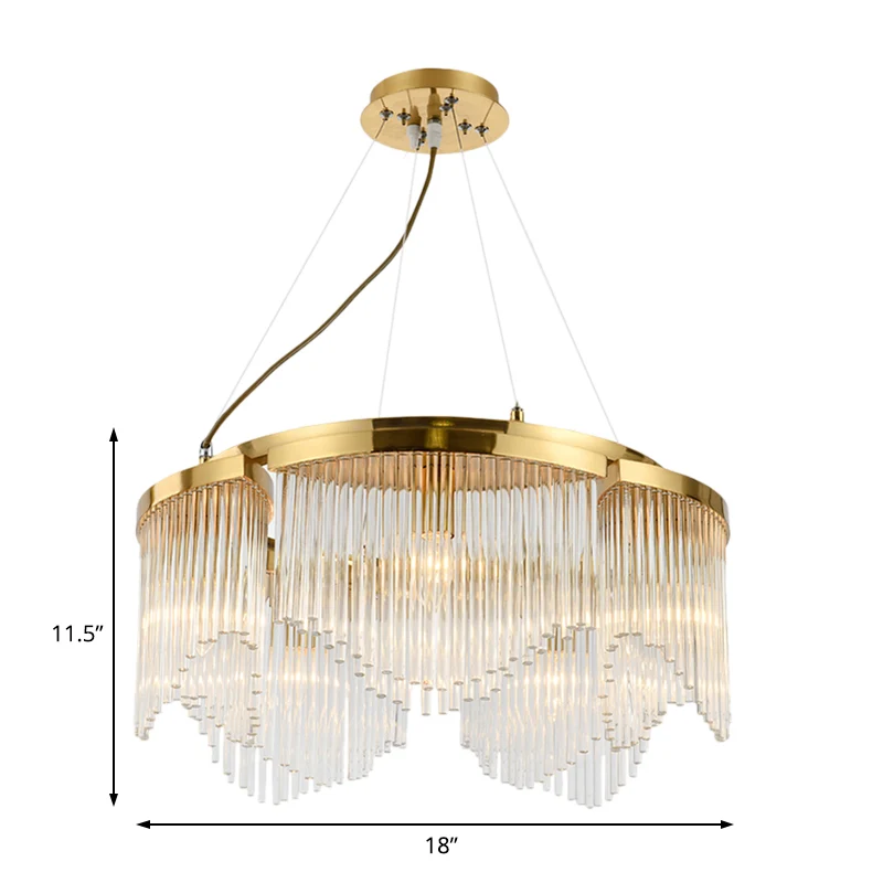 Vorhang Wohnzimmer Kronleuchter Licht klares Kristallglas 5 Köpfe zeitgenössische Deckenanhänger Clearhalo