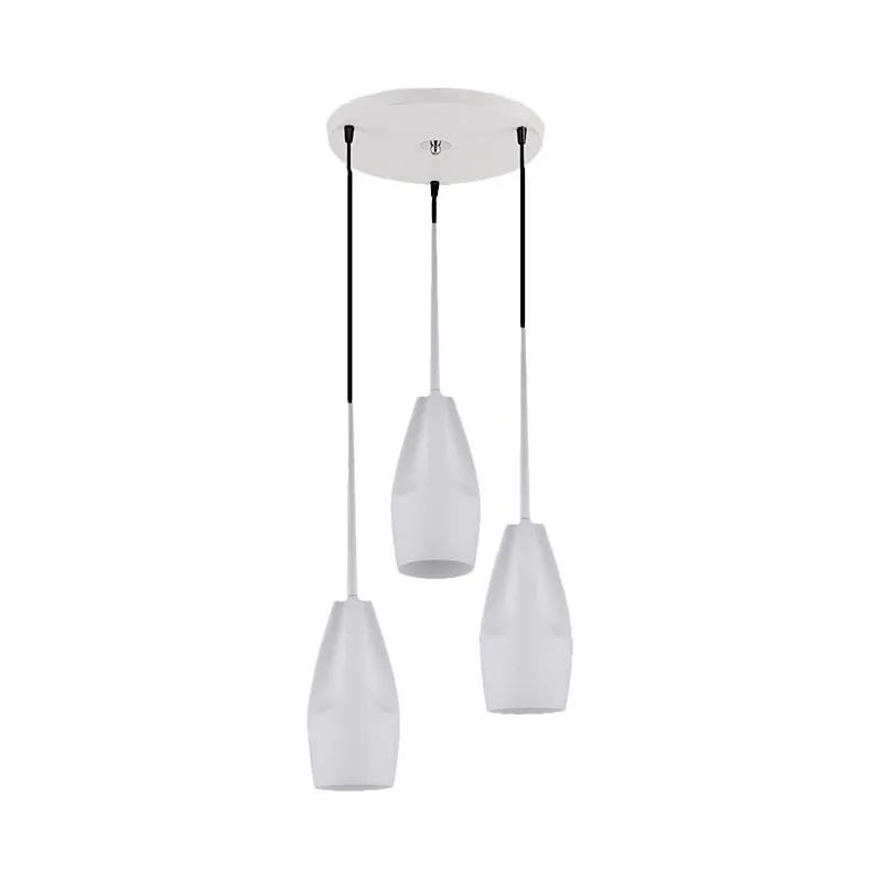 Waterdrop-Pendelleuchte, modernistische weiße konkave Glas-3-Köpfe-Cluster-Pendelleuchte für das Esszimmer Clearhalo